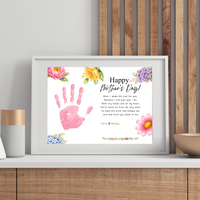 Mother’s Day Handprint Craft Printable | Happy Mother’s Day Keepsake Gift from Kids | Preschool DIY Handprint Art | Floral Mom Gift PDF