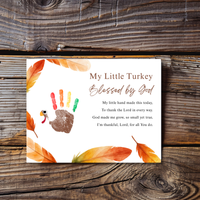 My Little Turkey Blessed by God Handprint Craft Printable | Christian Thanksgiving Keepsake | Preschool Turkey Handprint Activity