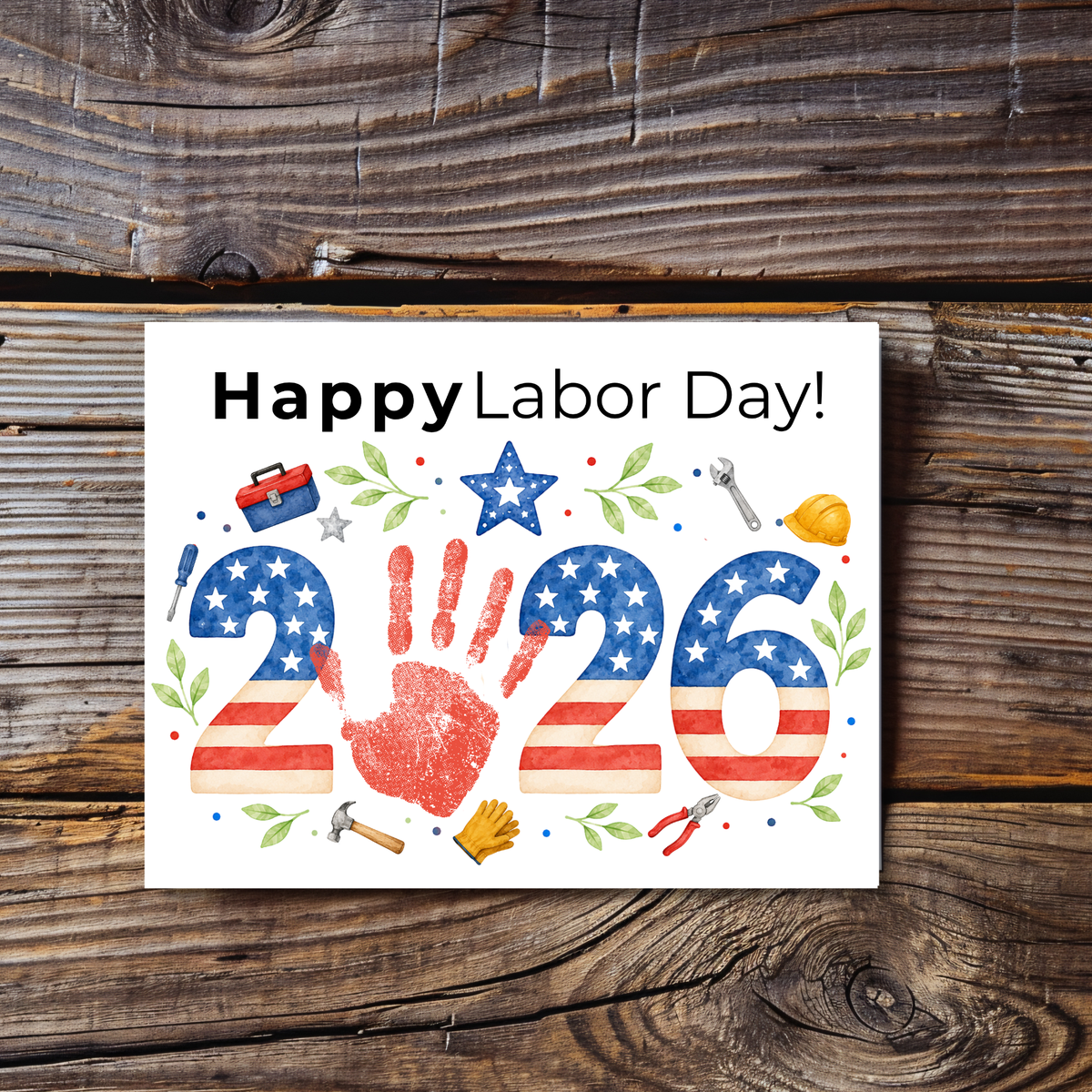 Happy Labor Day 2026 Handprint Craft | Printable Labor Day Keepsake for Preschool & Kindergarten