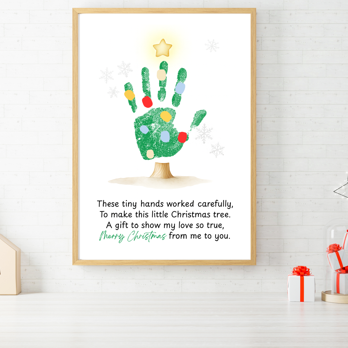 Christmas Tree Handprint Craft | Christmas Keepsake Printable | Preschool Christmas Handprint Activity | Holiday Classroom Craft