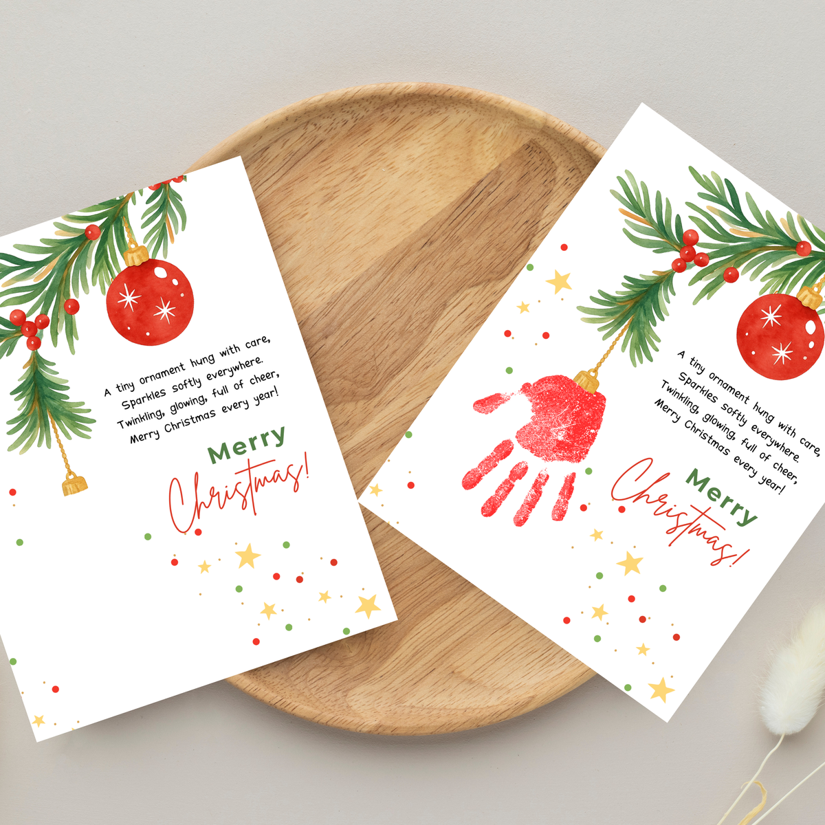 Christmas Ornament Handprint Craft | Christmas Keepsake Printable | Preschool Christmas Handprint Activity | Holiday Classroom Craft