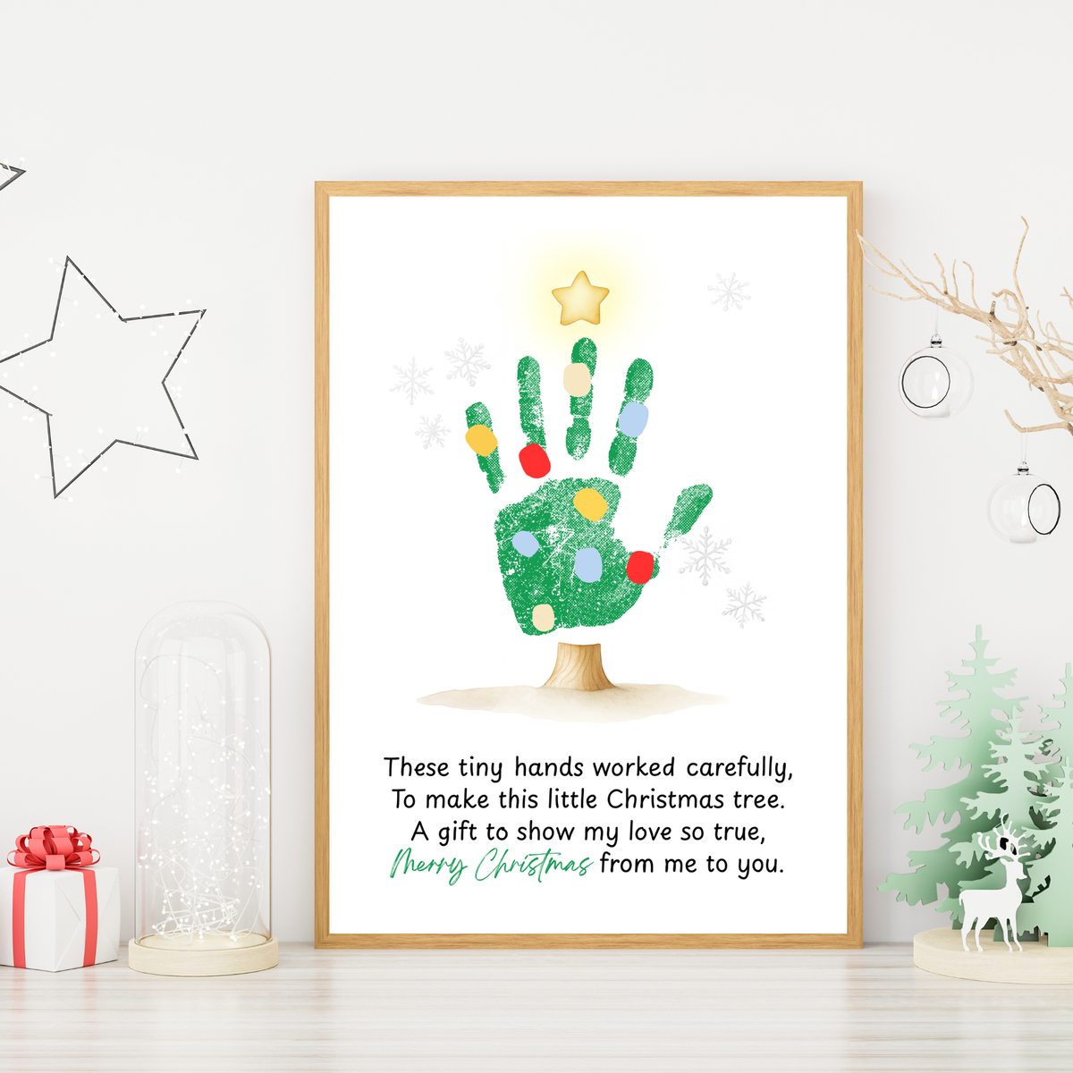 Christmas Tree Handprint Craft | Christmas Keepsake Printable | Preschool Christmas Handprint Activity | Holiday Classroom Craft