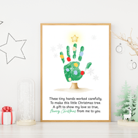 Christmas Tree Handprint Craft | Christmas Keepsake Printable | Preschool Christmas Handprint Activity | Holiday Classroom Craft