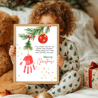 Christmas Ornament Handprint Craft Printable | Christmas Tree Ornament Keepsake | Preschool Christmas Handprint Activity | Holiday Classroom Craft