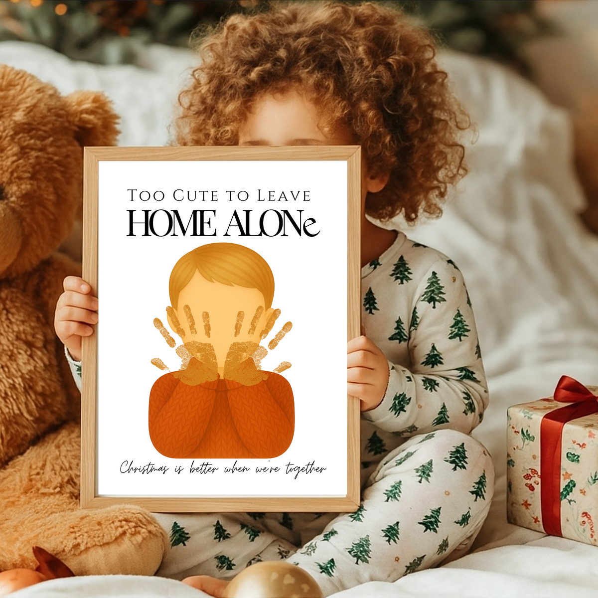 Too Cute to Leave Home Alone Handprint Craft | Christmas Movie Inspired Printable | Preschool Holiday Keepsake | Funny Christmas Handprint Activity