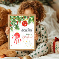 Christmas Ornament Handprint Craft Printable | Merry Christmas Keepsake | Preschool Christmas Handprint Activity | Holiday Classroom Craft