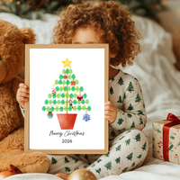 Christmas Fingerprint Tree Craft Printable | Christmas Tree Fingerprint Keepsake | Preschool Christmas Activity | Holiday Finger Painting Craft