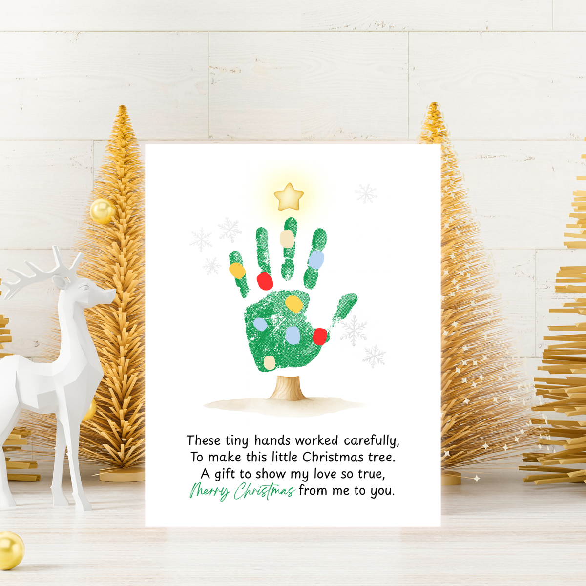 Christmas Tree Handprint Craft | Christmas Keepsake Printable | Preschool Christmas Handprint Activity | Holiday Classroom Craft