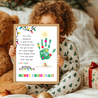 Christmas Tree Poem Handprint Craft Printable | Christmas Lights Handprint Keepsake | Preschool Christmas Activity | Kids Holiday Craft