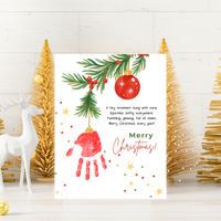 Christmas Ornament Handprint Craft | Christmas Keepsake Printable | Preschool Christmas Handprint Activity | Holiday Classroom Craft