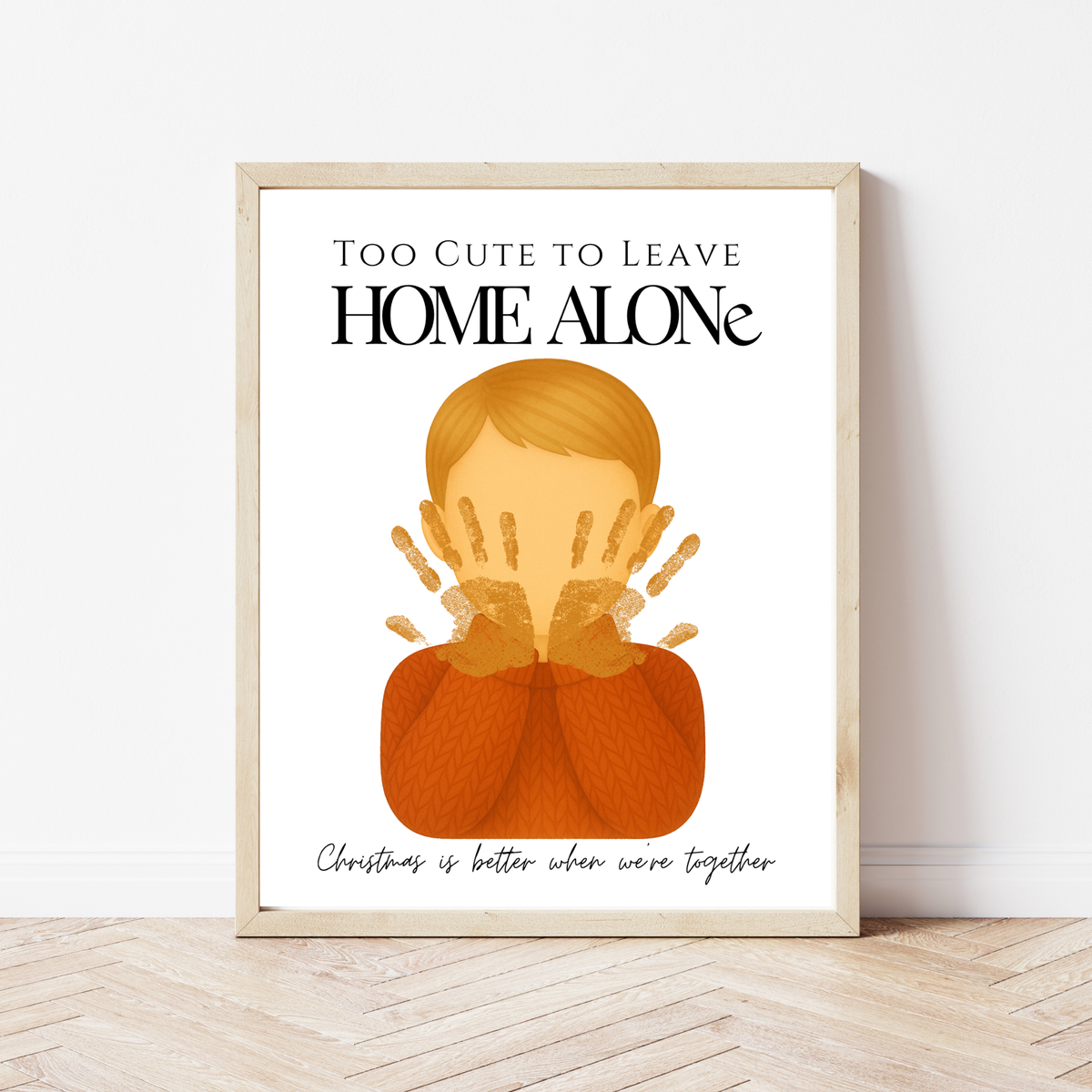 Too Cute to Leave Home Alone Handprint Craft | Christmas Movie Inspired Printable | Preschool Holiday Keepsake | Funny Christmas Handprint Activity