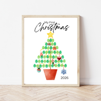 My First Christmas Fingerprint Tree Craft Printable | Baby's First Christmas Keepsake | Christmas Finger Painting Activity | Preschool Holiday Craft