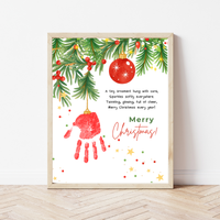 Christmas Ornament Handprint Craft Printable | Merry Christmas Keepsake | Preschool Christmas Handprint Activity | Holiday Classroom Craft