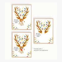 My First Christmas Reindeer Handprint Craft Printable | Baby's First Christmas Keepsake | Christmas Handprint Art | Reindeer Christmas Craft | Holiday Activity