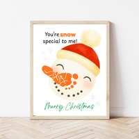 Snowman Footprint Craft Printable | You're Snow Special to Me | Christmas Footprint Keepsake | Preschool Holiday Activity