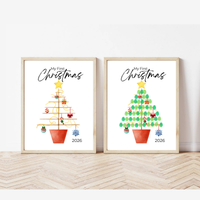 My First Christmas Fingerprint Tree Craft Printable | Baby's First Christmas Keepsake | Christmas Finger Painting Activity | Preschool Holiday Craft