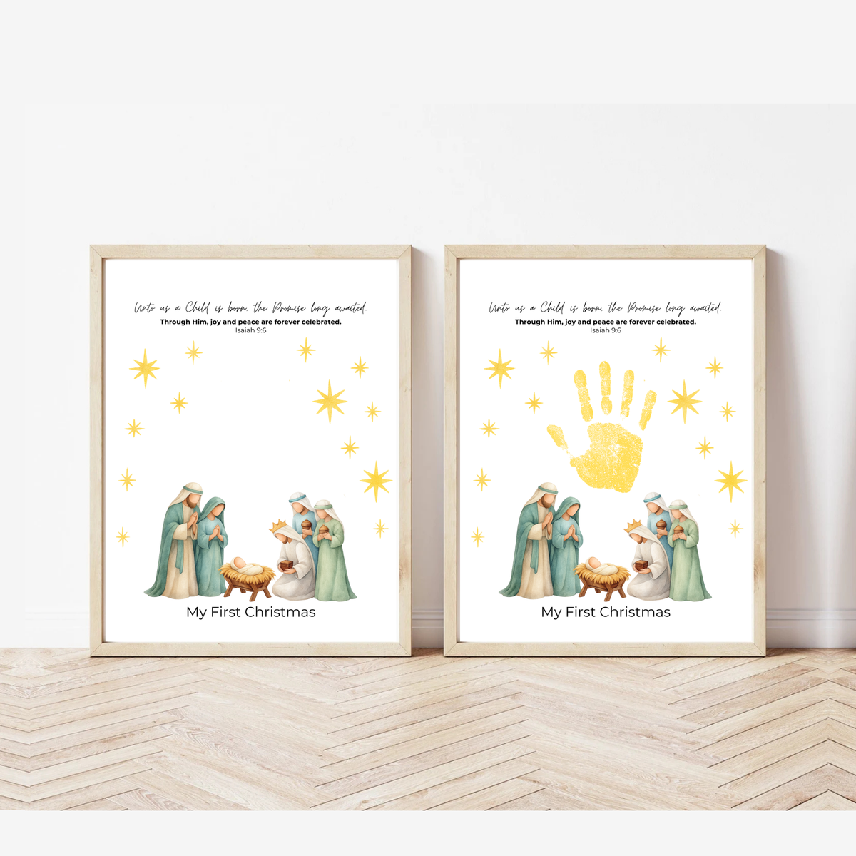 My First Christmas Handprint Craft Printable | Christian Nativity Keepsake | Baby's First Christmas | Sunday School Christmas Activity