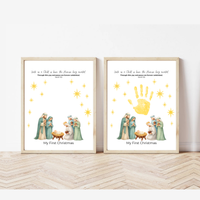 My First Christmas Handprint Craft Printable | Christian Nativity Keepsake | Baby's First Christmas | Sunday School Christmas Activity