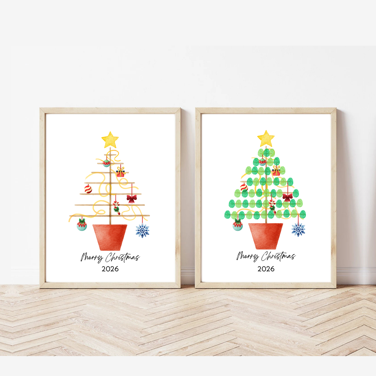 Christmas Fingerprint Tree Craft Printable | Christmas Tree Fingerprint Keepsake | Preschool Christmas Activity | Holiday Finger Painting Craft