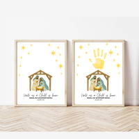 Diverse Nativity Handprint Craft Printable | Inclusive Christian Christmas Keepsake | Unto Us a Child Is Born Handprint Activity | Isaiah 9:6 Craft