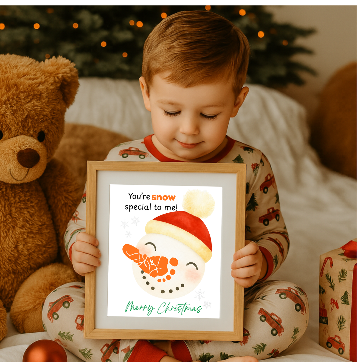 Snowman Footprint Craft Printable | You're Snow Special to Me | Christmas Footprint Keepsake | Preschool Holiday Activity