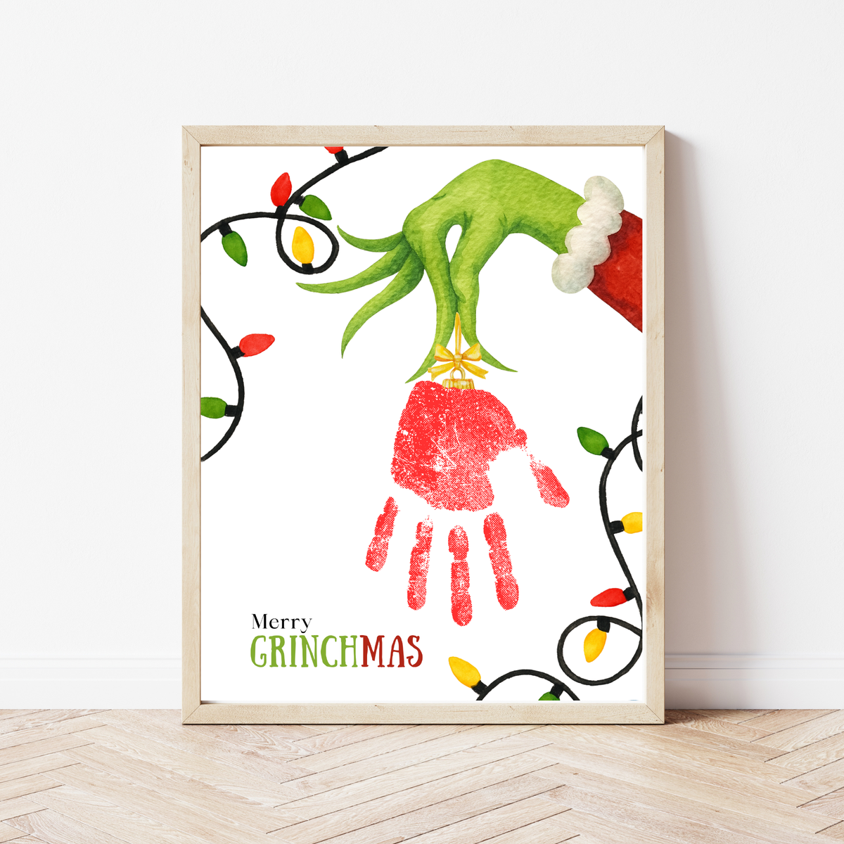 Grinchmas Handprint Ornament Craft Printable | Christmas Handprint Keepsake | Grinch Inspired Preschool Activity