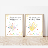 Pop, Sparkle, Shine Happy 2027 Handprint Craft Printable | New Year's Eve Handprint Keepsake | Preschool New Year Activity | 2027 Kids Craft