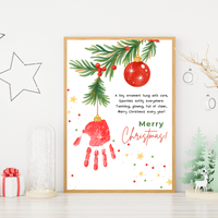 Christmas Ornament Handprint Craft | Christmas Keepsake Printable | Preschool Christmas Handprint Activity | Holiday Classroom Craft