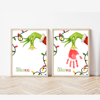 Grinchmas Handprint Ornament Craft Printable | Christmas Handprint Keepsake | Grinch Inspired Preschool Activity