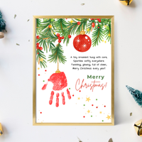 Christmas Ornament Handprint Craft Printable | Merry Christmas Keepsake | Preschool Christmas Handprint Activity | Holiday Classroom Craft