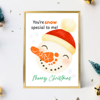 Snowman Footprint Craft Printable | You're Snow Special to Me | Christmas Footprint Keepsake | Preschool Holiday Activity