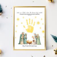 My First Christmas Handprint Craft Printable | Christian Nativity Keepsake | Baby's First Christmas | Sunday School Christmas Activity