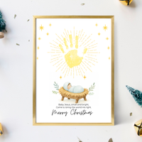 Baby Jesus Handprint Craft Printable | Christian Christmas Keepsake | Nativity Handprint Activity | Sunday School Christmas Craft