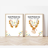 Christian Reindeer Handprint Craft Printable | God Picked Me to Shine His Light | Christmas Handprint Keepsake | Faith Christmas Craft | Sunday School Activity