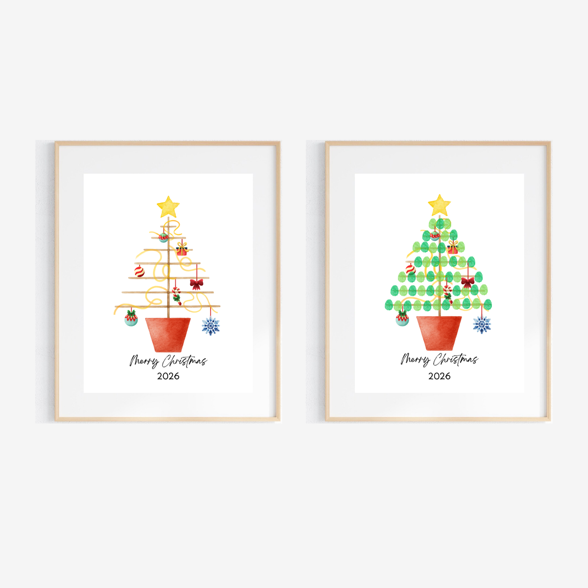 Christmas Fingerprint Tree Craft Printable | Christmas Tree Fingerprint Keepsake | Preschool Christmas Activity | Holiday Finger Painting Craft
