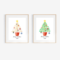 Christmas Fingerprint Tree Craft Printable | Christmas Tree Fingerprint Keepsake | Preschool Christmas Activity | Holiday Finger Painting Craft