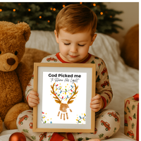 Christian Reindeer Handprint Craft Printable | God Picked Me to Shine His Light | Christmas Handprint Keepsake | Faith Christmas Craft | Sunday School Activity
