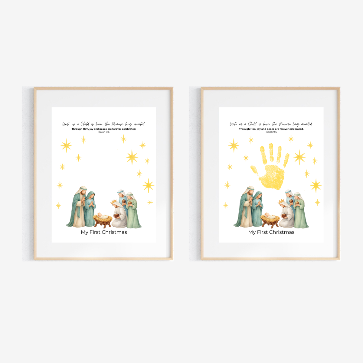 My First Christmas Handprint Craft Printable | Christian Nativity Keepsake | Baby's First Christmas | Sunday School Christmas Activity