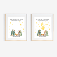 My First Christmas Handprint Craft Printable | Christian Nativity Keepsake | Baby's First Christmas | Sunday School Christmas Activity