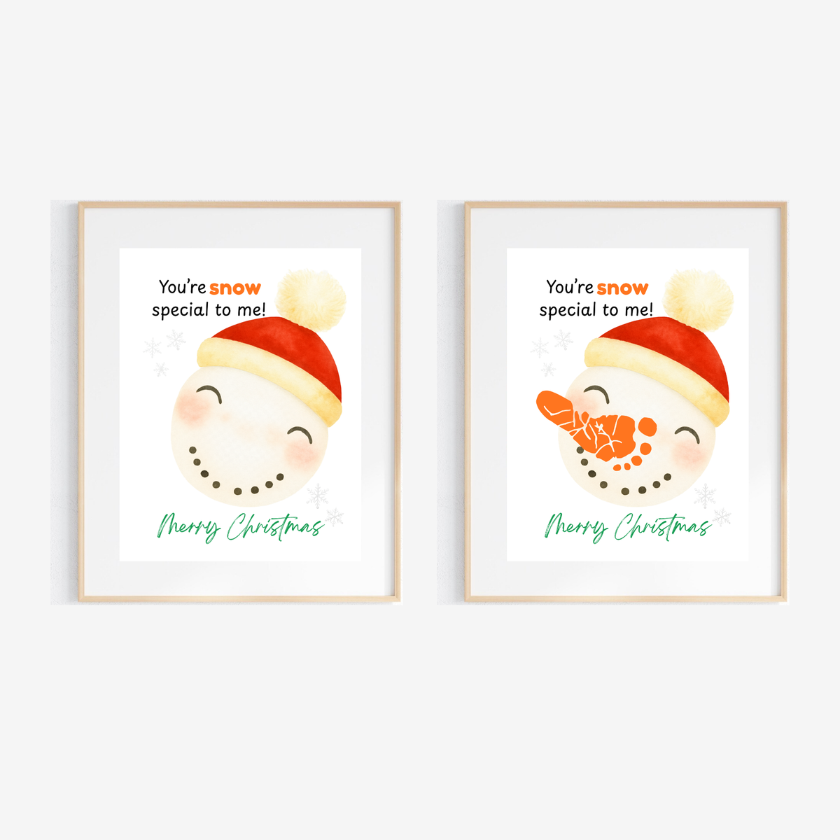 Snowman Footprint Craft Printable | You're Snow Special to Me | Christmas Footprint Keepsake | Preschool Holiday Activity