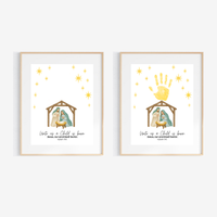 Unto Us a Child Is Born Handprint Craft | Christian Nativity Printable | Christmas Bible Keepsake | Preschool Jesus Birth Activity