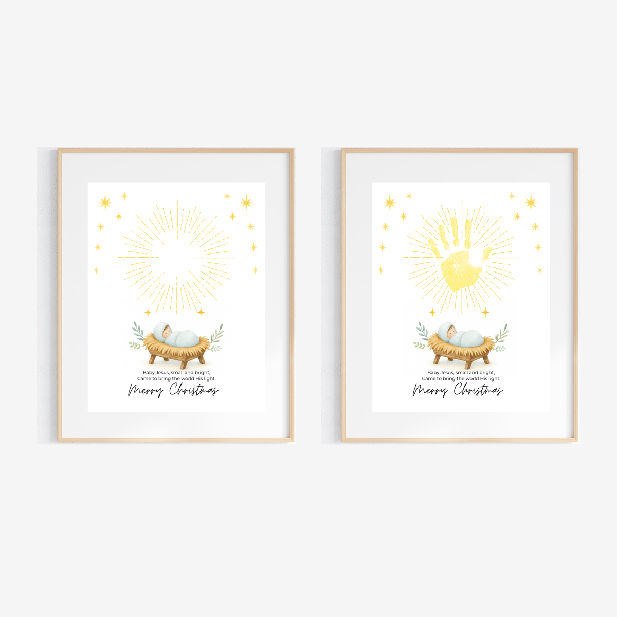 Baby Jesus Handprint Craft Printable | Christian Christmas Keepsake | Nativity Handprint Activity | Sunday School Christmas Craft