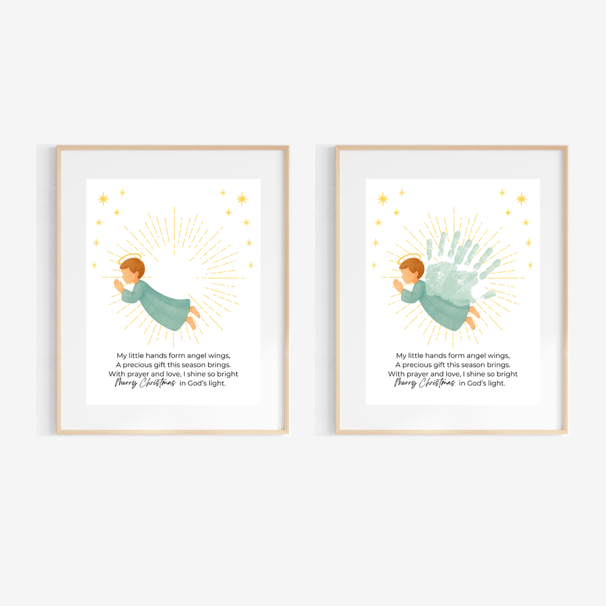 Christian Angel Handprint Craft | Christmas Angel Wings Printable | Preschool Christmas Keepsake | Sunday School Nativity Activity