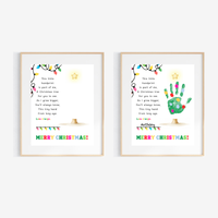 Christmas Tree Poem Handprint Craft Printable | Christmas Lights Handprint Keepsake | Preschool Christmas Activity | Kids Holiday Craft