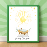 Baby Jesus Handprint Craft Printable | Christian Christmas Keepsake | Nativity Handprint Activity | Sunday School Christmas Craft