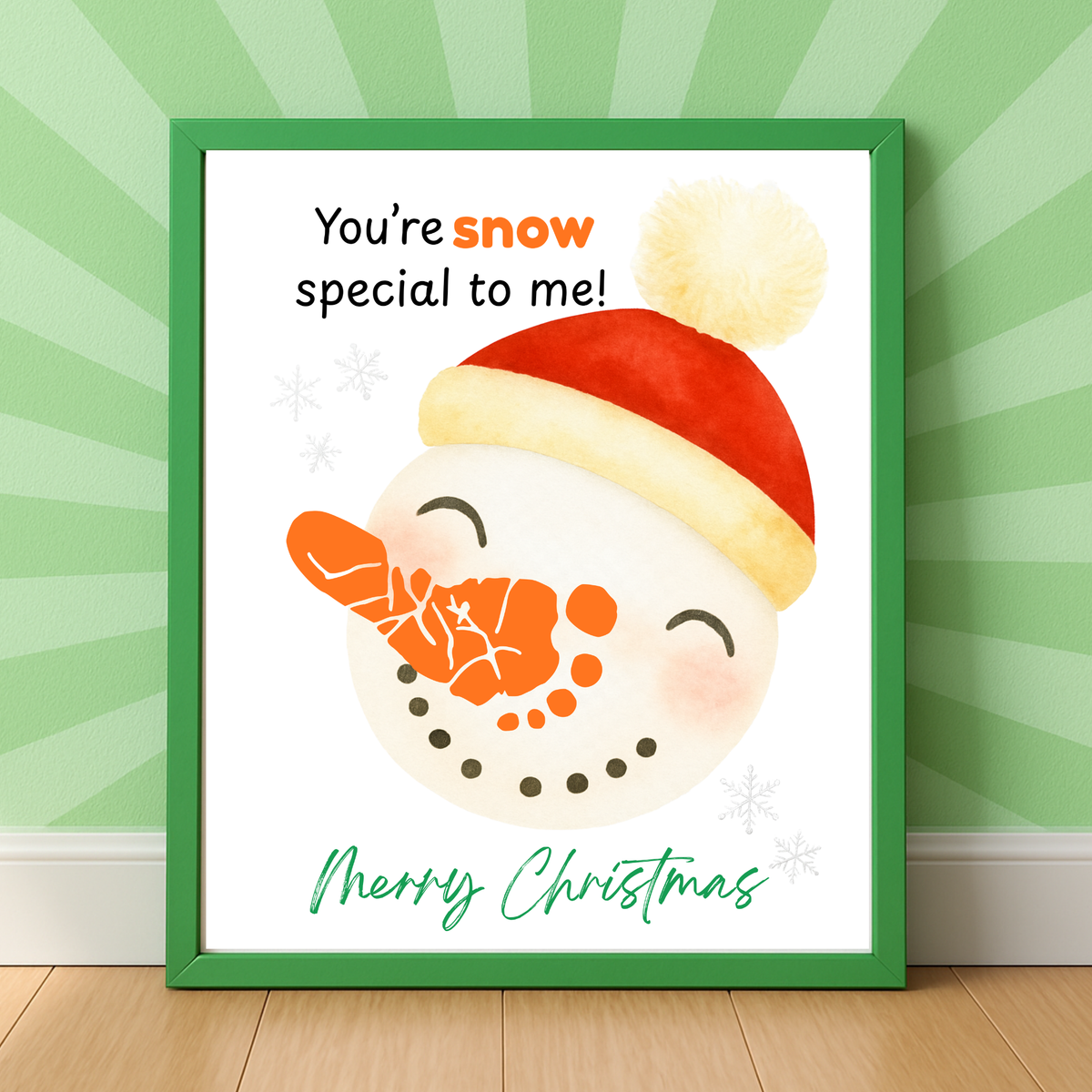 Snowman Footprint Craft Printable | You're Snow Special to Me | Christmas Footprint Keepsake | Preschool Holiday Activity