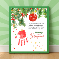 Christmas Ornament Handprint Craft Printable | Merry Christmas Keepsake | Preschool Christmas Handprint Activity | Holiday Classroom Craft