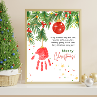 Christmas Ornament Handprint Craft Printable | Merry Christmas Keepsake | Preschool Christmas Handprint Activity | Holiday Classroom Craft