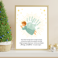 Christian Angel Handprint Craft | Christmas Angel Wings Printable | Preschool Christmas Keepsake | Sunday School Nativity Activity