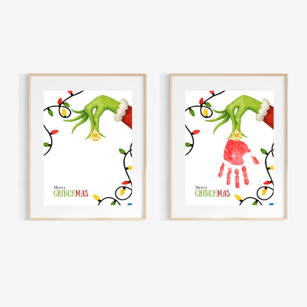 Grinchmas Handprint Ornament Craft Printable | Christmas Handprint Keepsake | Grinch Inspired Preschool Activity